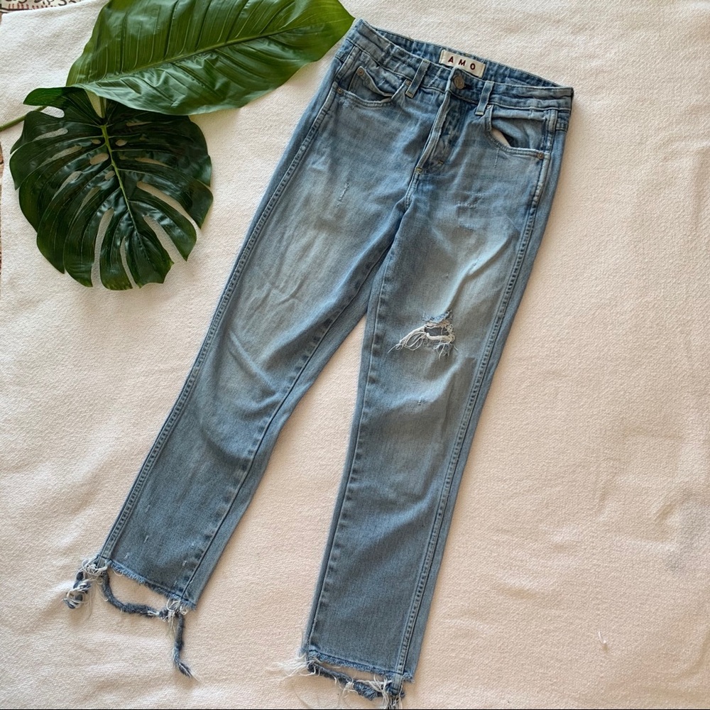 AMO From Anthropologie Straight Leg Denim Jean
